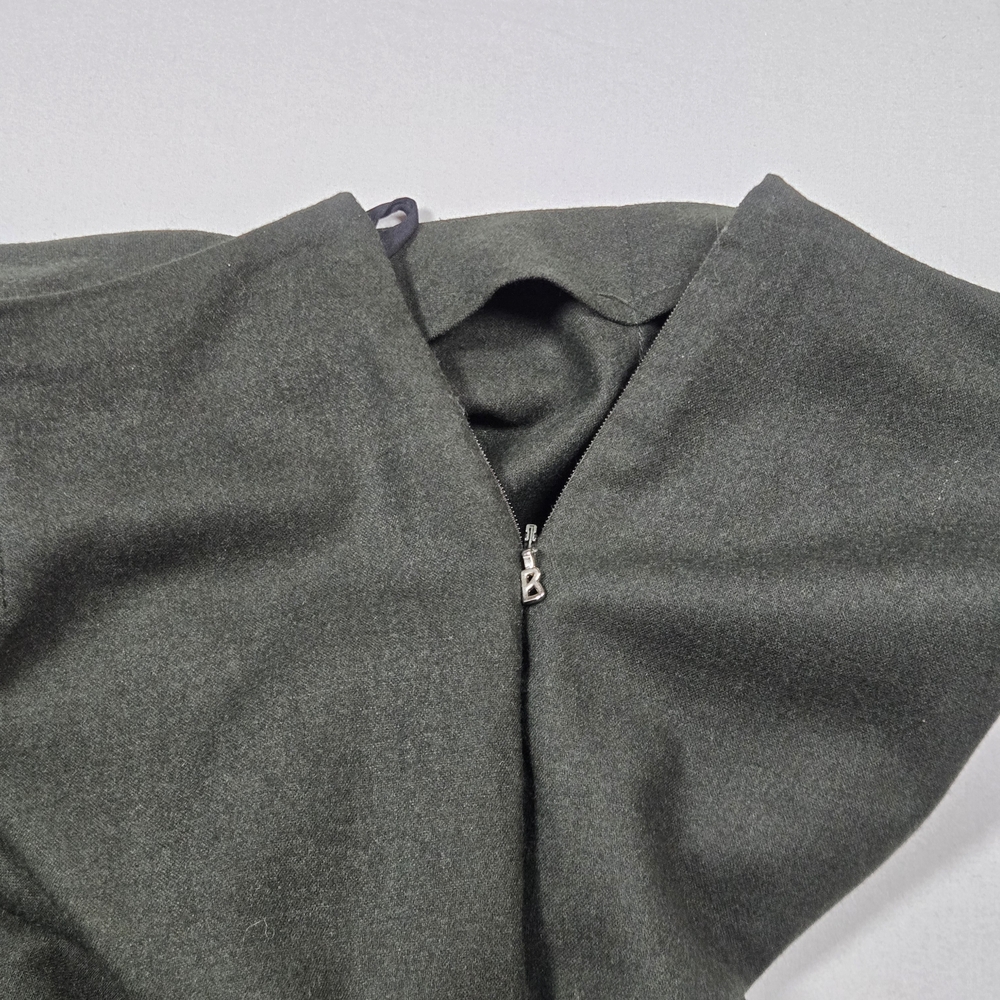 VTG Bogner Sz 10 Long Wool Cashmere Trousers Grey Straight Leg Y2K - Picture 4 of 12